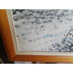 Средна картина масло на платно испания, хубава двойна рамка - 3678
